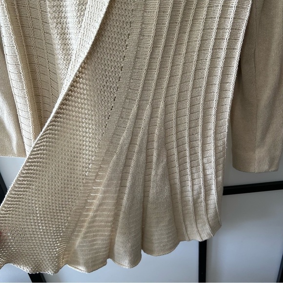 [M] Croft & Barrow Beige Coastal Long Sleeve Creme Knit Spring Cardigan - Picture 7 of 13